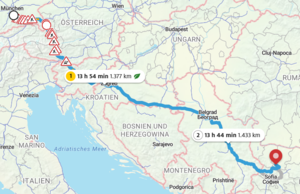 BulgarienKroatienSerbienRoute.png