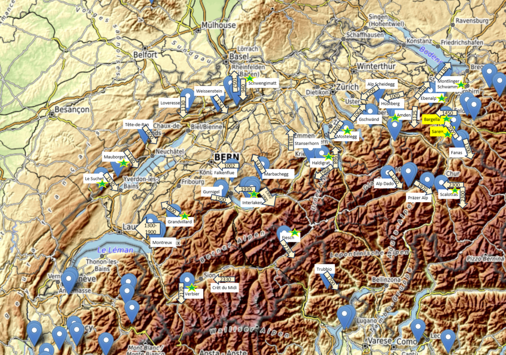 Schweiz Liechtenstein Gebiete Favoriten