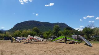 Laragne Landeplatz Camping Blick zum Chabre