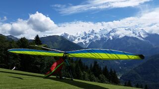 Blick auf den MontBlanc am Start